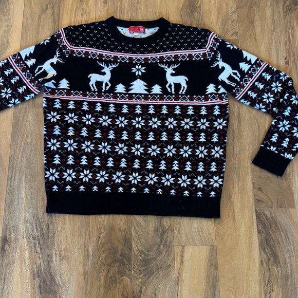 You Look Ugly Today Christmas Sweater Reindeer & Snowflake Pattern Black   XXL - Picture 2 of 8